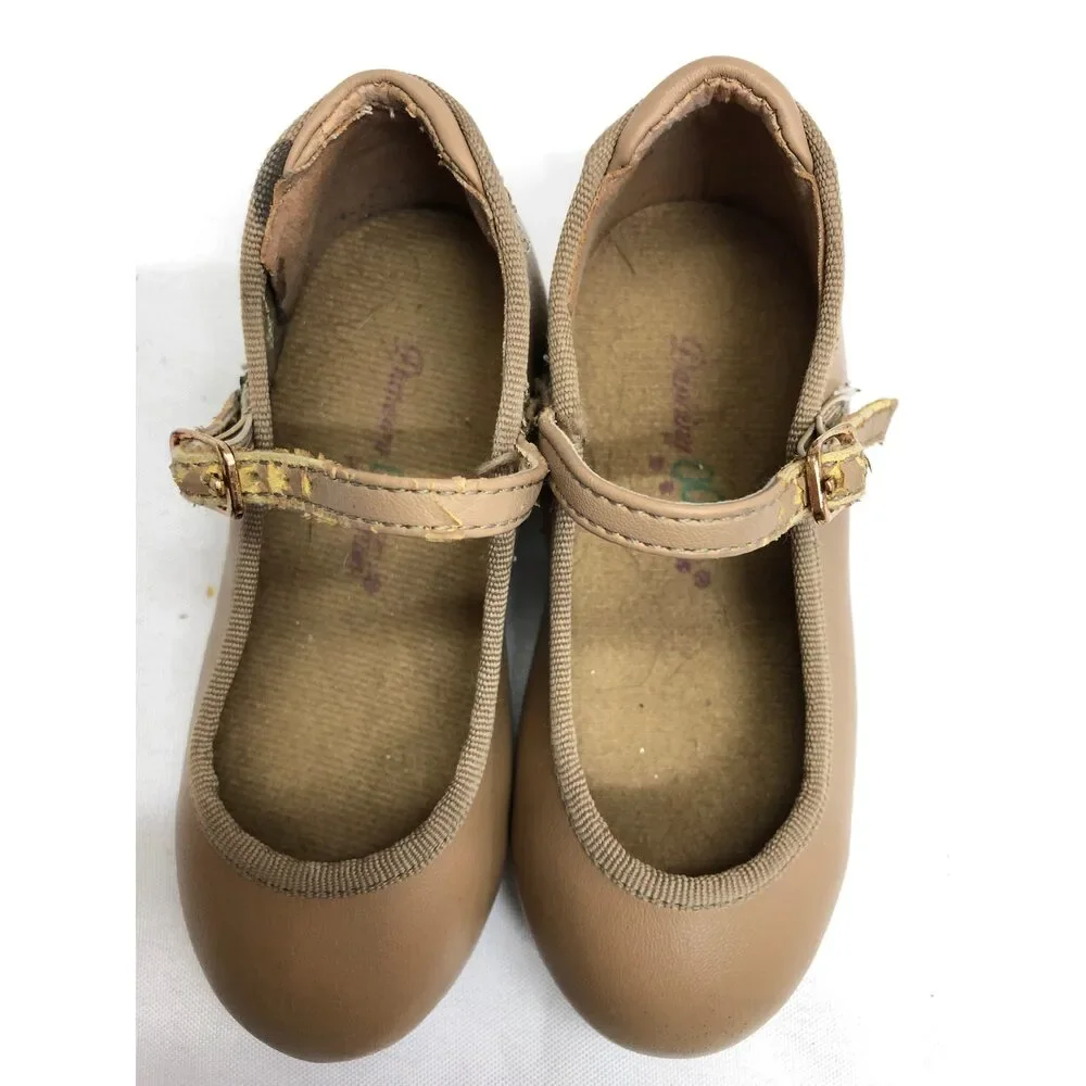 Pre-Owned Dance Tap Shoes Dancing Fair Child 7M Mary Jane Leather Buckle